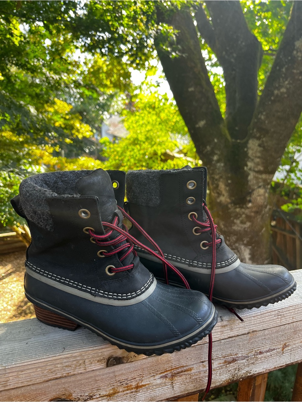 Sorel Slimpack II Lace Black Duck Boots Waterproof Winter Snow Shoes Womens 7.5